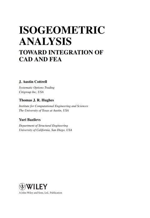 Cover image for book Isogeometric Analysis: Toward Integration of CAD and FEA