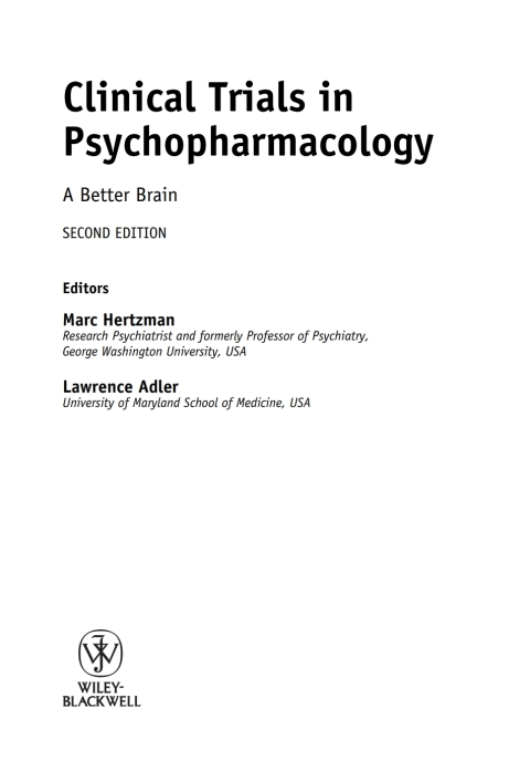Cover image for book Clinical Trials in Psychopharmacology: A Better Brain