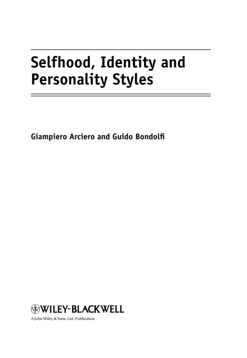 Cover image for book Selfhood, Identity and Personality Styles