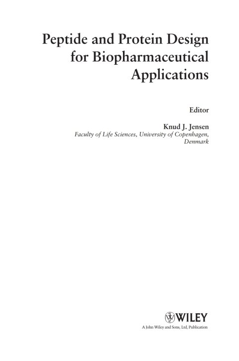 Cover image for book Peptide and Protein Design for Biopharmaceutical Applications