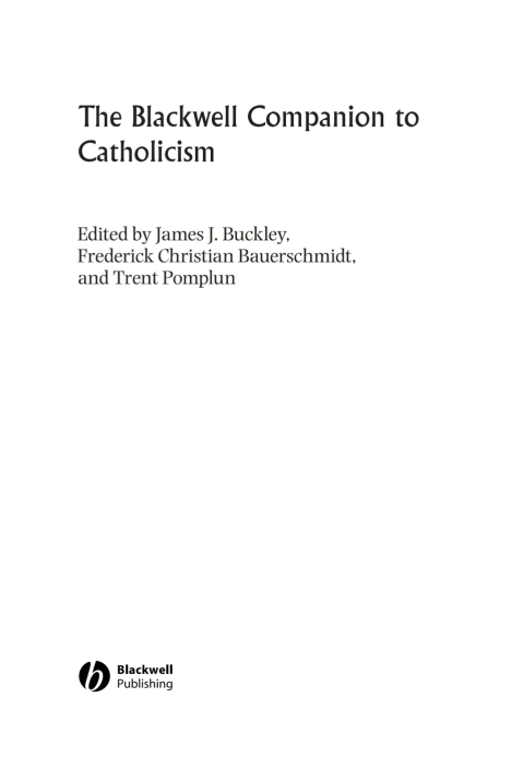 Cover image for book The Blackwell Companion to Catholicism
