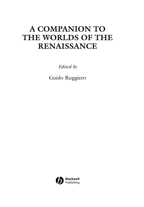 Cover image for book A Companion to the Worlds of the Renaissance
