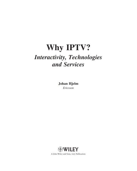 Cover image for book Why IPTV?