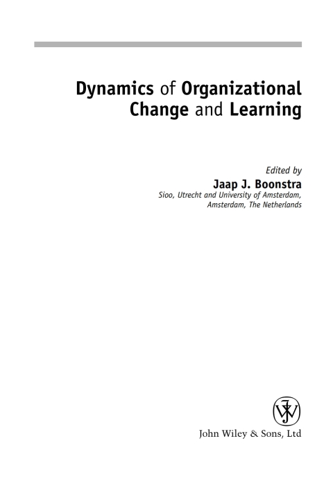 Cover image for book Dynamics of Organizational Change and Learning