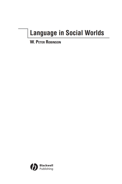 Cover image for book Language in Social Worlds