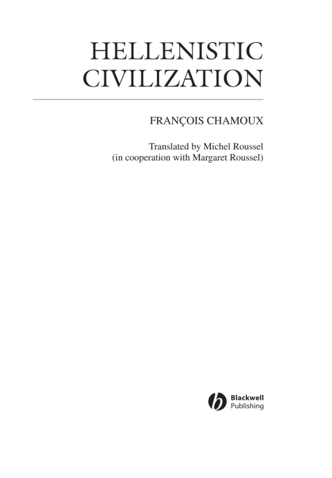 Cover image for book Hellenistic Civilization