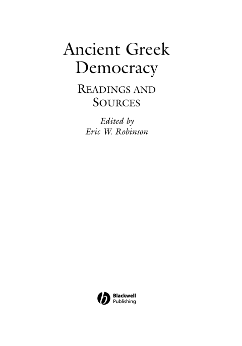Cover image for book Ancient Greek Democracy