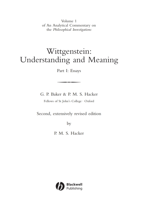 Cover image for book Wittgenstein: Understanding and Meaning