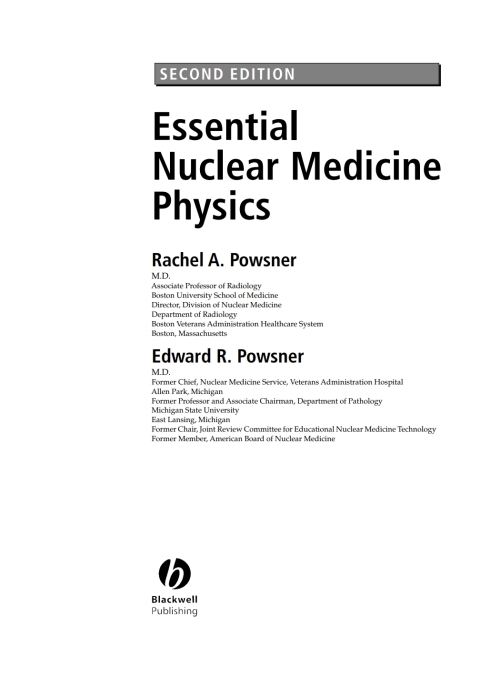 Cover image for book Essential Nuclear Medicine Physics