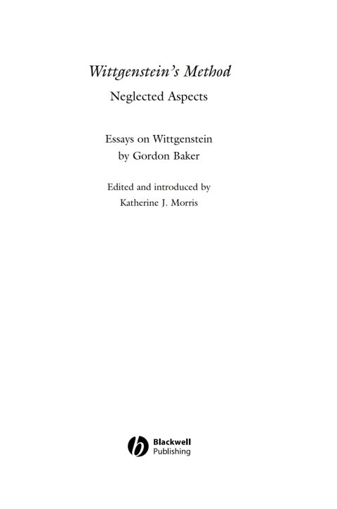Cover image for book Wittgenstein's Method