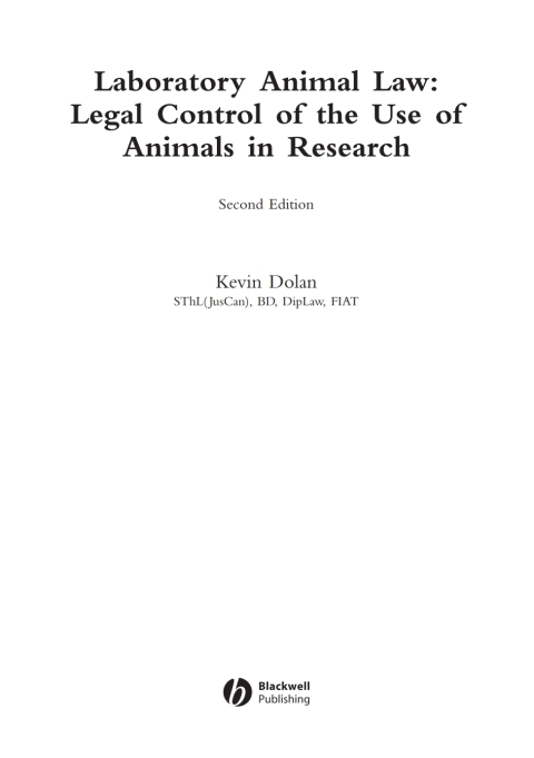 Cover image for book Laboratory Animal Law