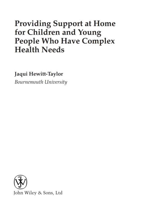 Cover image for book Providing Support at Home for Children and Young People who have Complex Health Needs