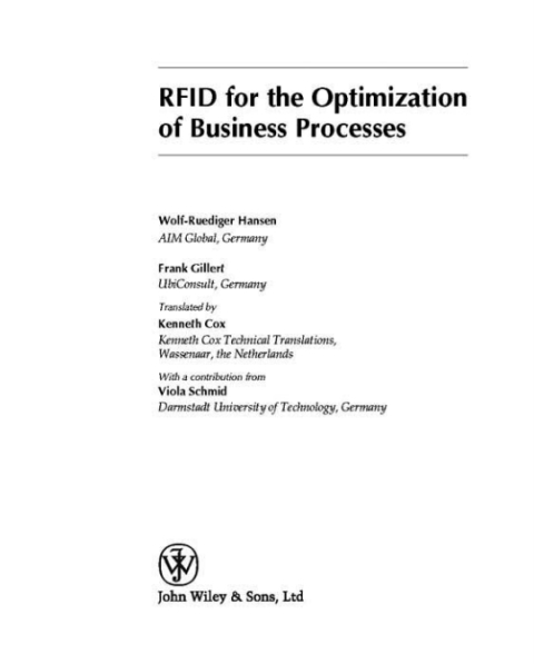 Cover image for book RFID for the Optimization of Business Processes
