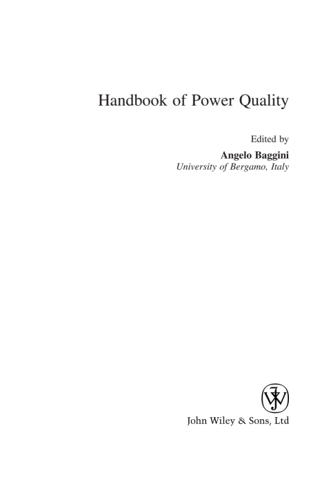 Cover image for book Handbook of Power Quality