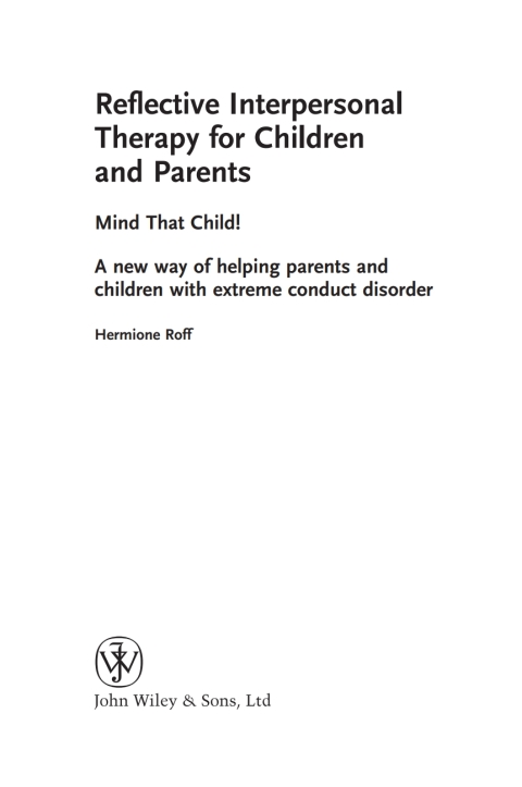 Cover image for book Reflective Interpersonal Therapy for Children and Parents