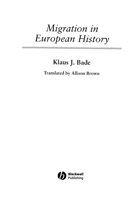 Cover image for book Migration in European History