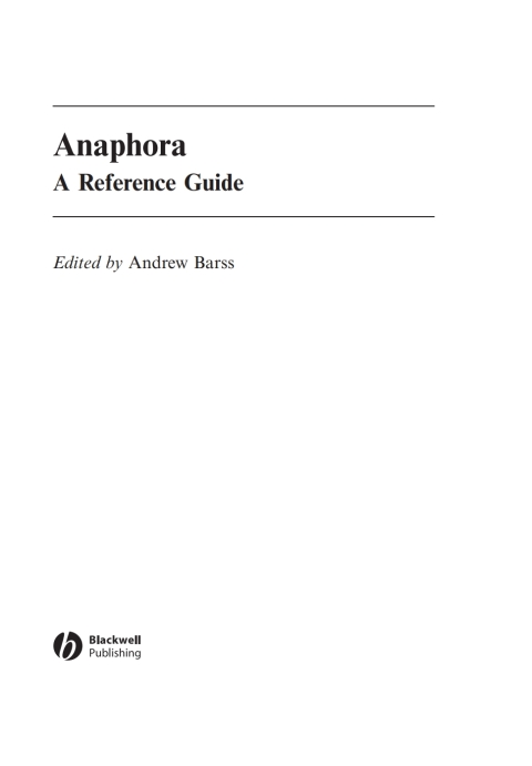 Cover image for book Anaphora