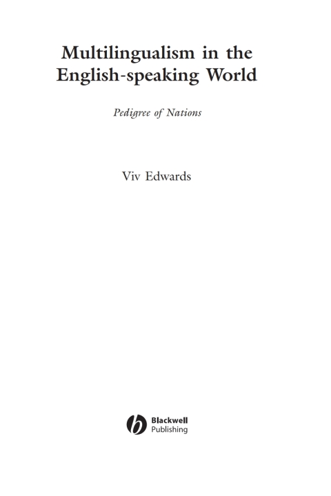 Cover image for book Multilingualism in the English-Speaking World