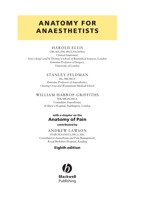 Anatomy for Anaesthetists 