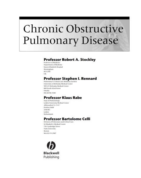 Cover image for book Chronic Obstructive Pulmonary Disease