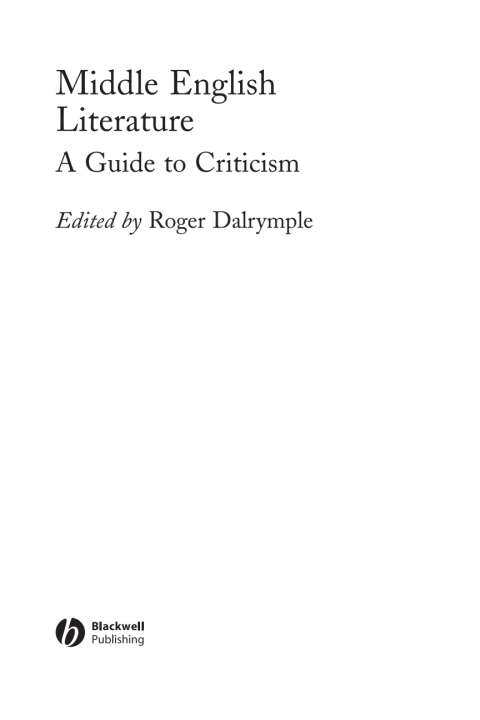 Cover image for book Middle English Literature