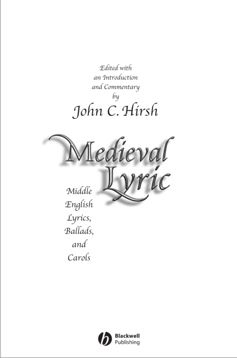 Cover image for book Medieval Lyric