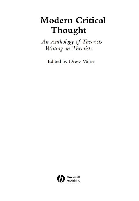 Cover image for book Modern Critical Thought