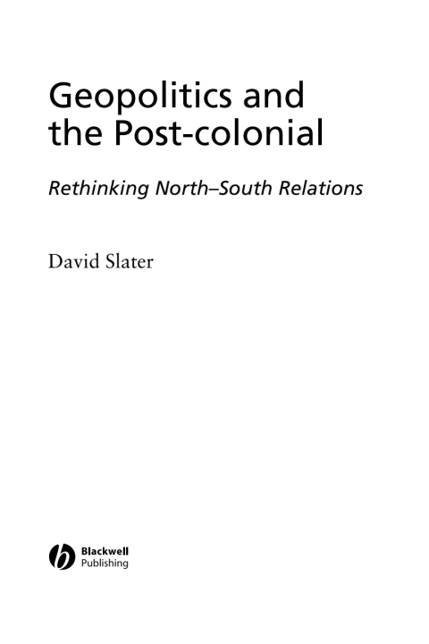 Cover image for book Geopolitics and the Post-Colonial