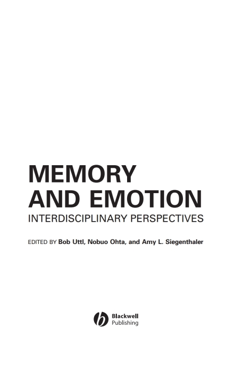 Cover image for book Memory and Emotion