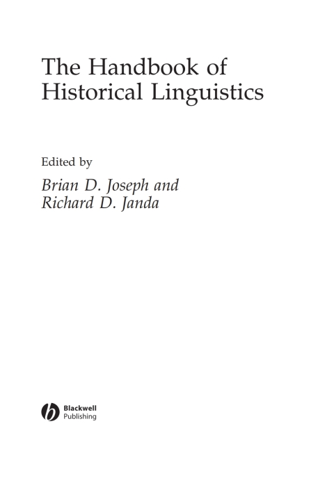 Cover image for book The Handbook of Historical Linguistics