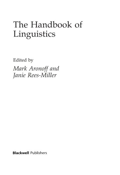 Cover image for book The Handbook of Linguistics