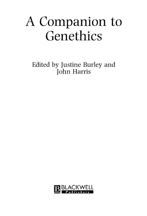 Cover image for book A Companion to Genethics