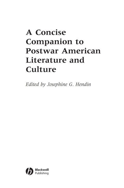 Cover image for book A Concise Companion to Postwar American Literature and Culture