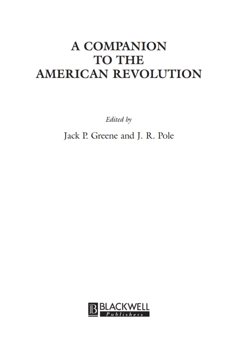 Cover image for book A Companion to the American Revolution