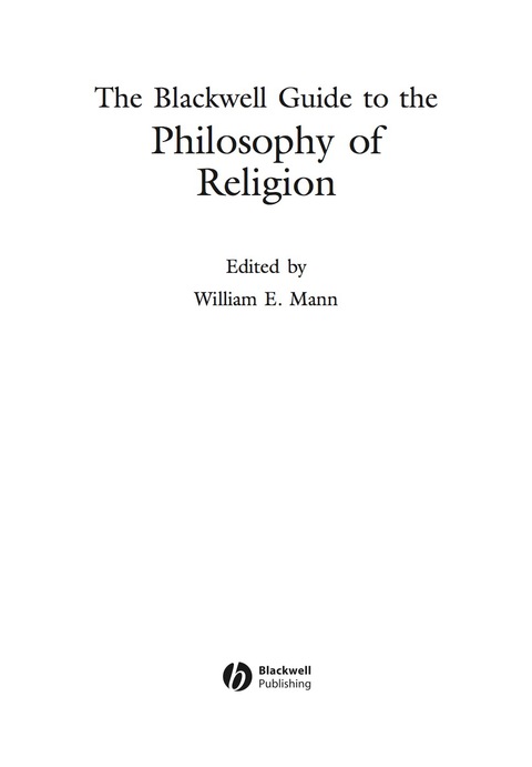 Cover image for book The Blackwell Guide to the Philosophy of Religion