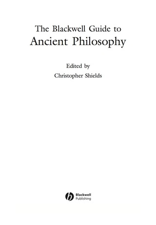 The Blackwell Guide to Ancient Philosophy