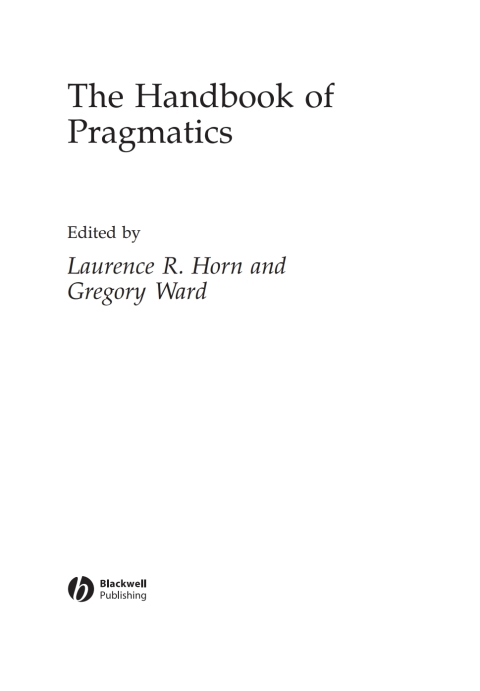Cover image for book The Handbook of Pragmatics