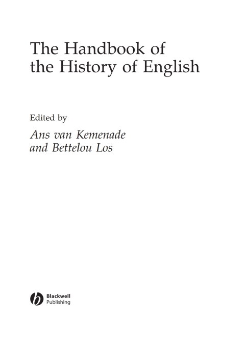 Cover image for book The Handbook of the History of English