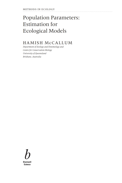 Cover image for book Population Parameters