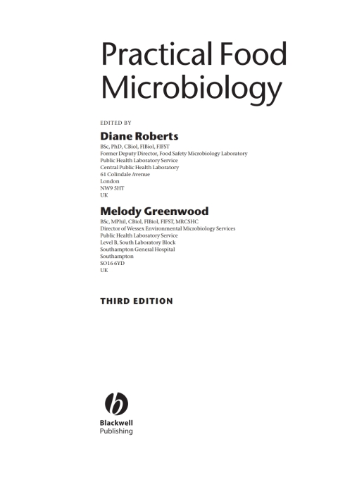 Cover image for book Practical Food Microbiology