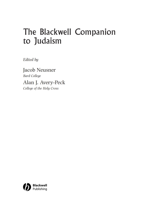Cover image for book The Blackwell Companion to Judaism