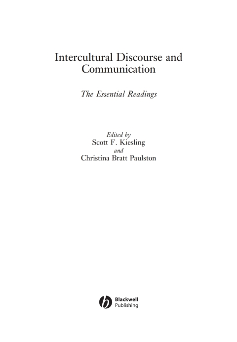 Cover image for book Intercultural Discourse and Communication: The Essential Readings