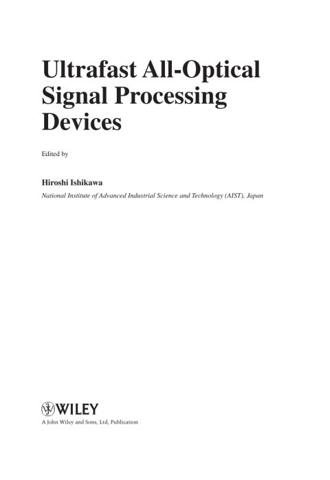 Cover image for book Ultrafast All-Optical Signal Processing Devices