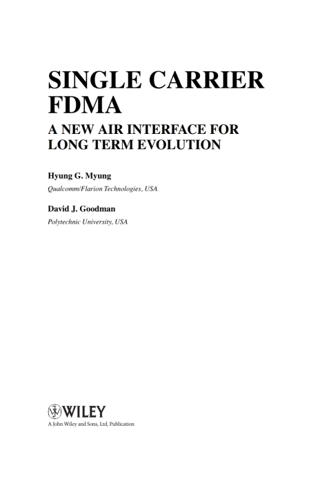 Cover image for book Single Carrier FDMA
