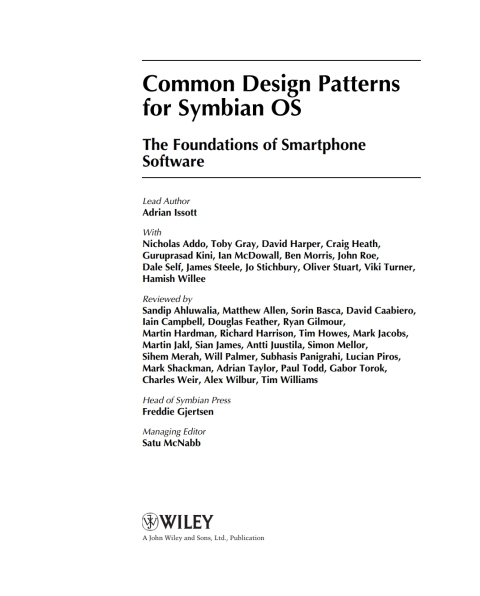 Cover image for book Common Design Patterns for Symbian OS