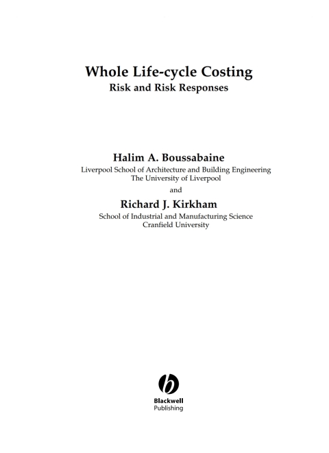 Cover image for book Whole Life-Cycle Costing