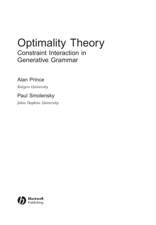 Optimality Theory