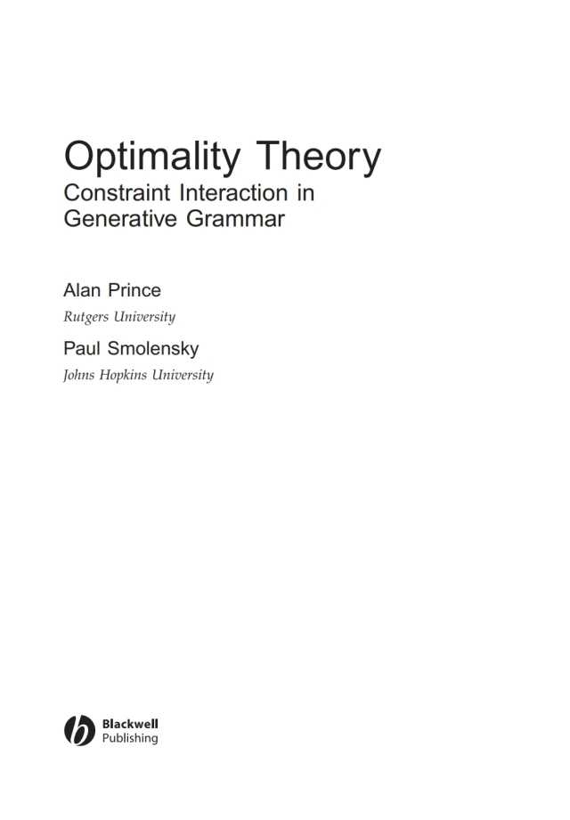 Optimality Theory