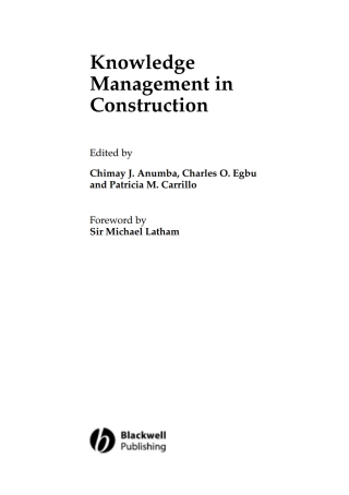 Knowledge Management in Construction