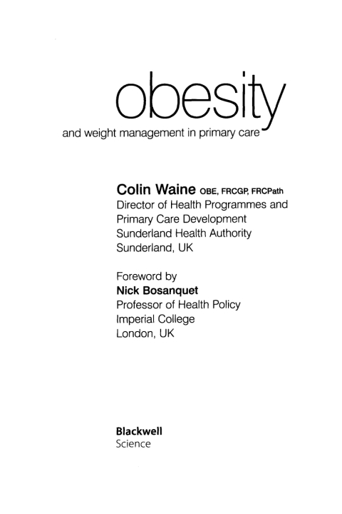 Cover image for book Obesity and Weight Management in Primary Care